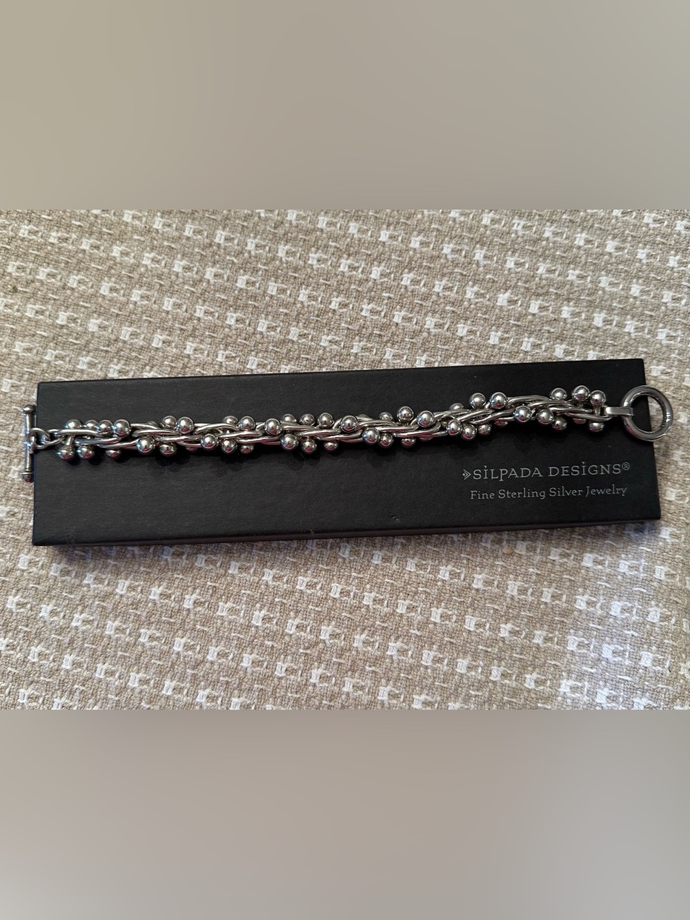 Silpada Silver Beaded Twist Bracelet